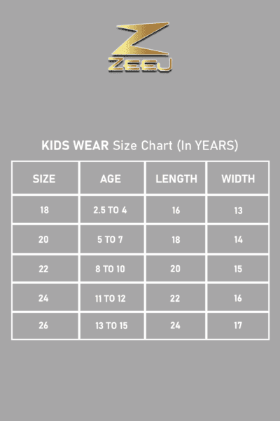 Regular Kids-Wear-Size Chart